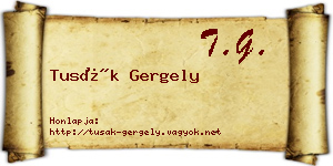 Tusák Gergely névjegykártya